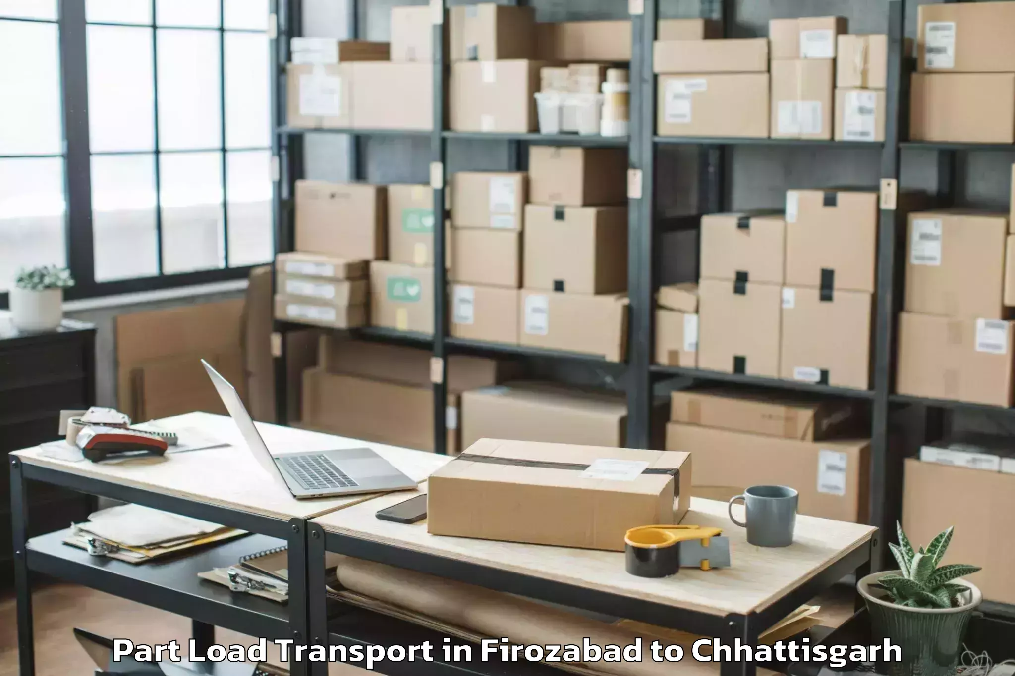 Easy Firozabad to Kharsia Part Load Transport Booking